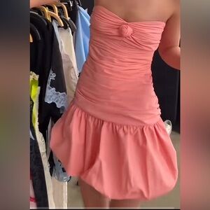 NWT Betsy Johnson x Forever 21 Collab Strapless Pink Mini Bubble Dress Large